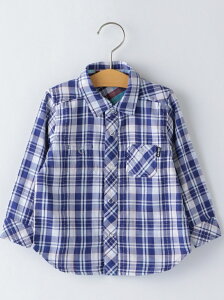 【SALE/61%OFF】SHIPS KIDS SHIPSKIDS:ダブルガーゼリバーシブルチェックシャツ(80~90cm) シップス シャツ/ブラウス シャツ/ブラウスその他 ブルー ネイビー