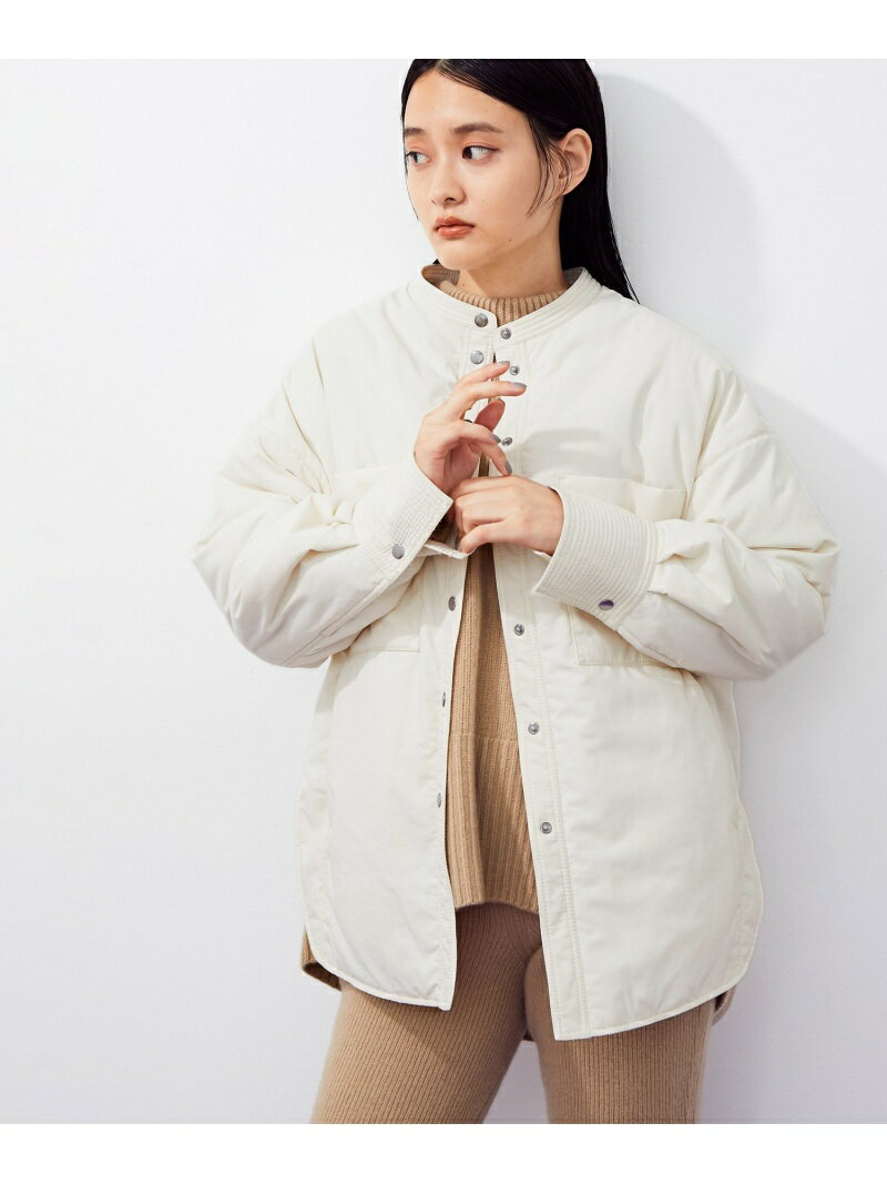 【SALE／20%OFF】ADAM ET ROPE' FEMME 【WEB限定】中綿シャツ アダムエロペ ジャケット・アウター その他のジャケット・アウター ホワイト ブラック パープル【送料無料】のサムネイル