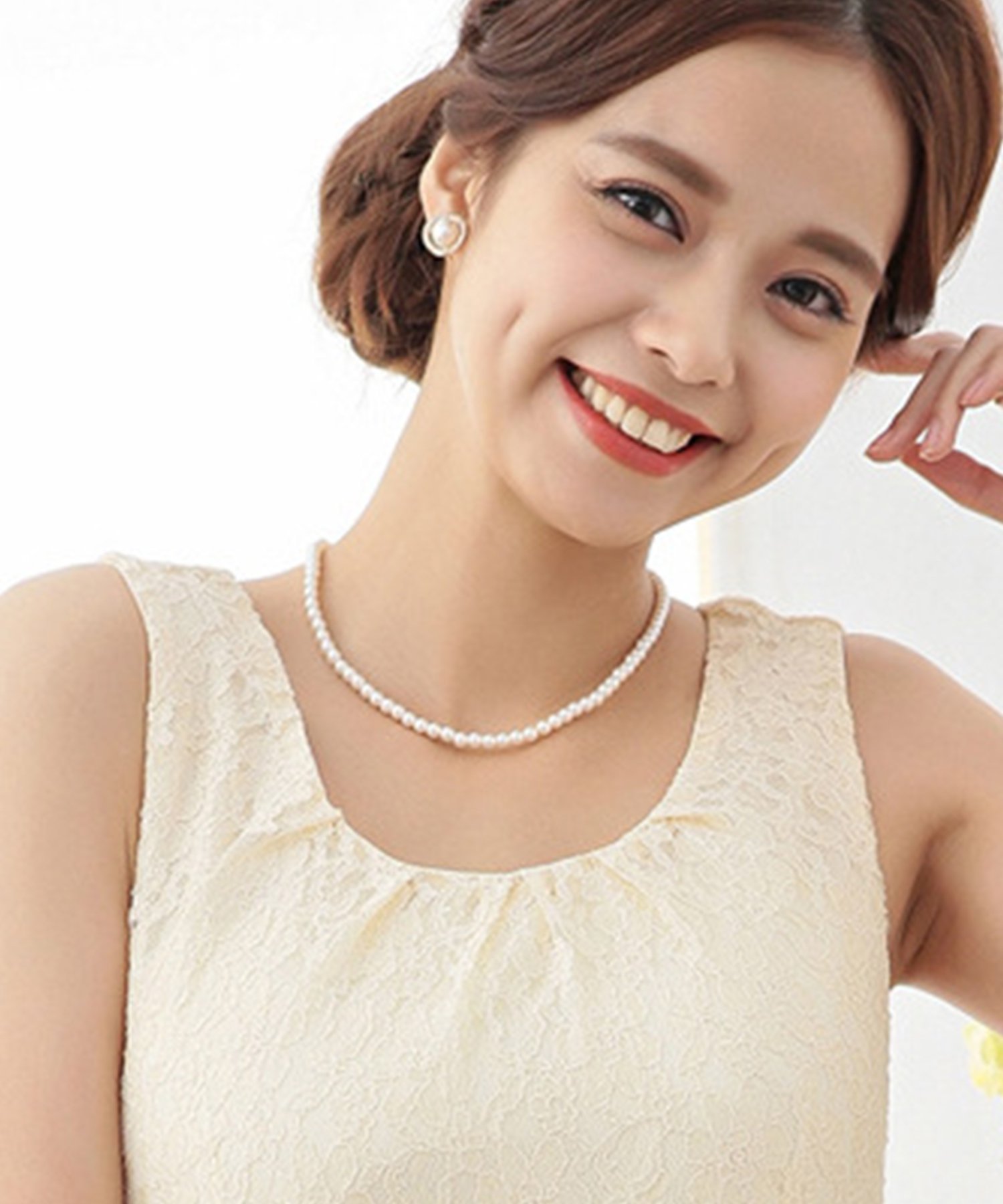 【SALE／20%OFF】DRESS+ 定番&シンプルデザインのフェイクパールネックレス ドレスプラス アクセサリー・腕時計 ネックレス ホワイト