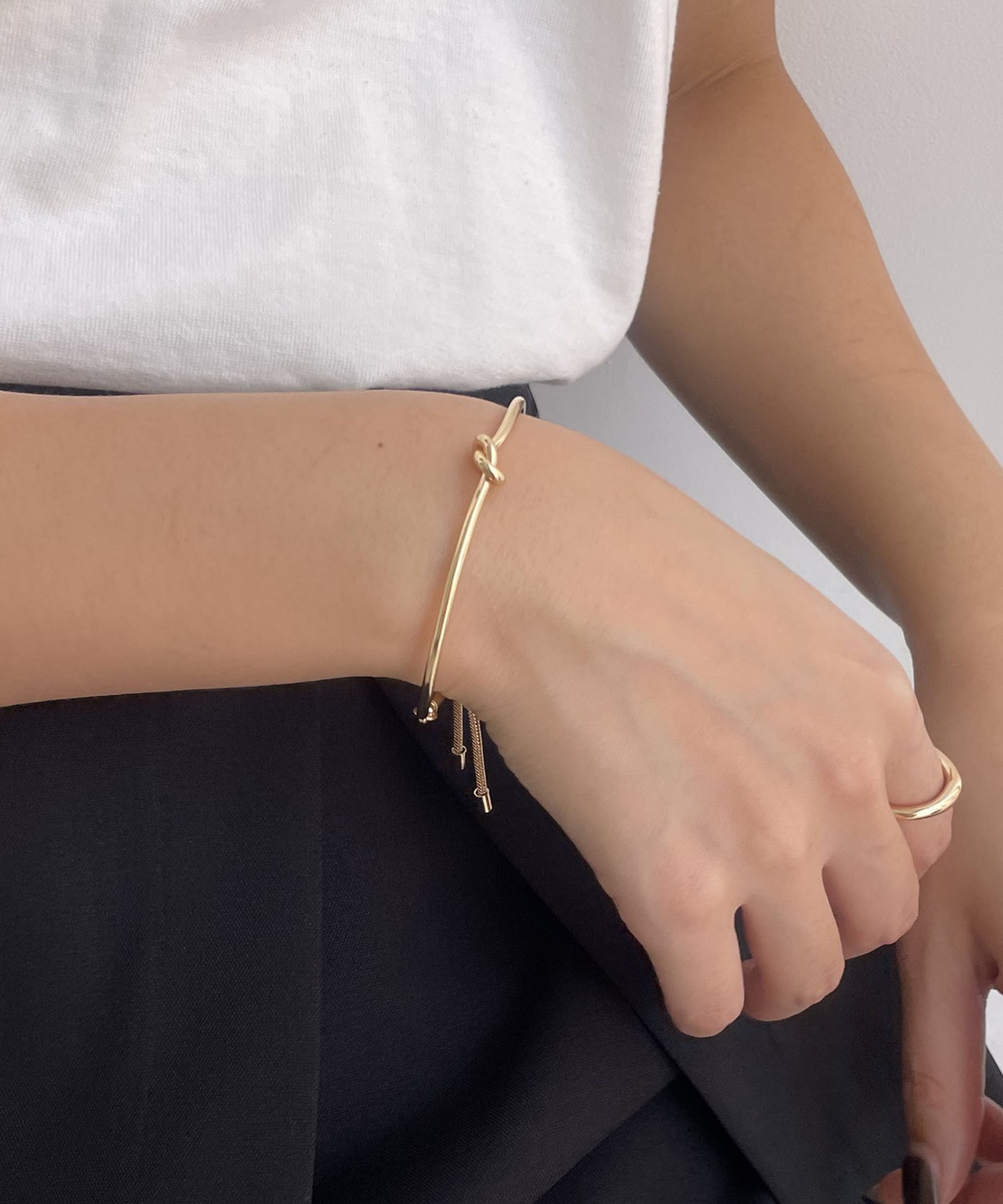 【SALE／20%OFF】CAPRICIEUX LE'MAGE 【ベストセラー】＜GOLDY/ゴールディ＞スライドボールノットブレス カプリシュ　レマージュ アクセサリー・腕時計 リング・指輪 ゴールド シルバー