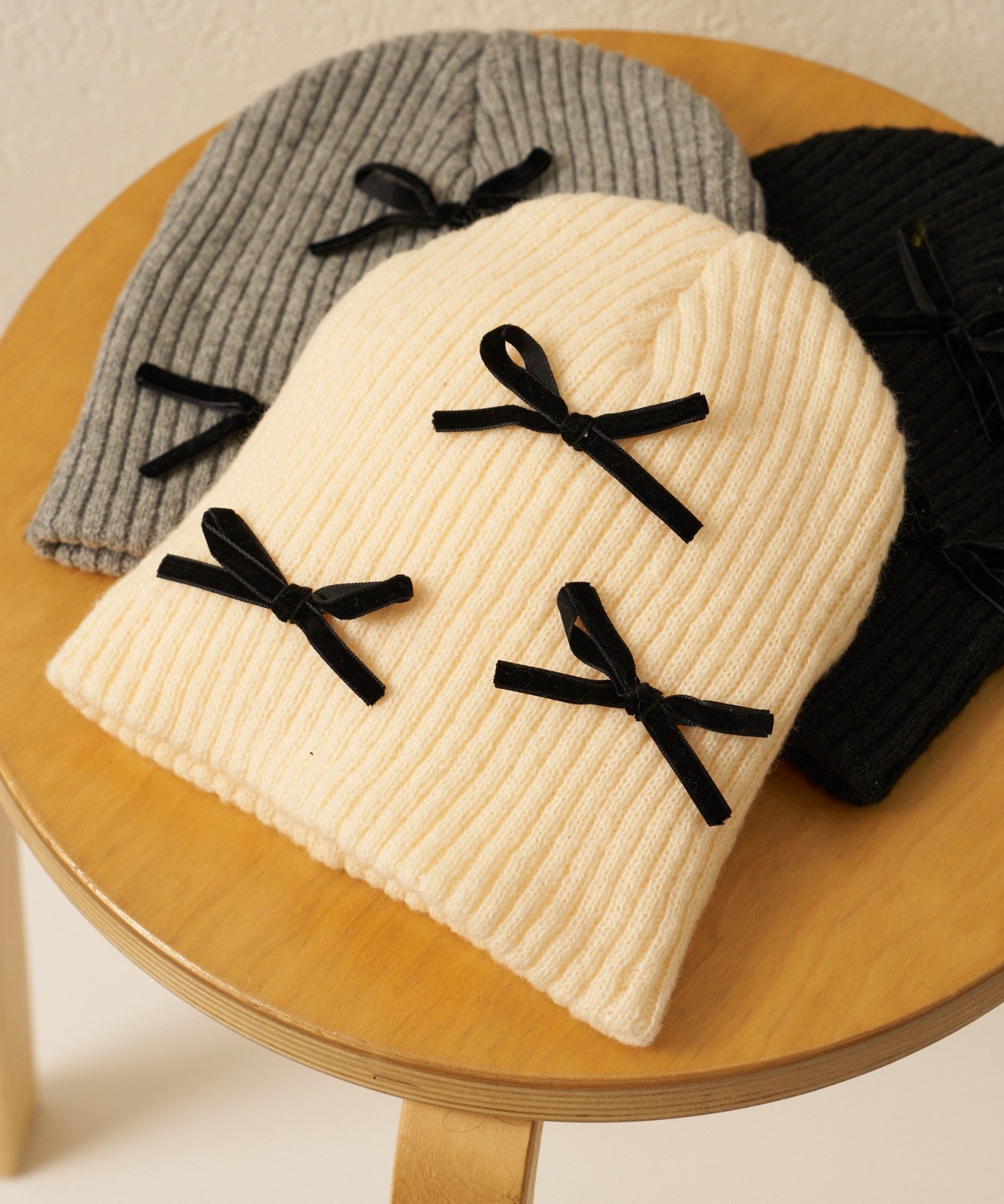 【SALE／10%OFF】CIAOPANIC TYPY 【KIDS】リボンビーニー チャオパニックティピー 帽子 その他の帽子 ホワイト グレー ブラックのサムネイル