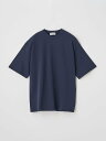 JOHN SMEDLEY コットンクルーネックミニ裏毛半袖Tシャツ|UTS953 ジョンスメドレー トップス カットソー・Tシャツ ネイビー【送料無料】