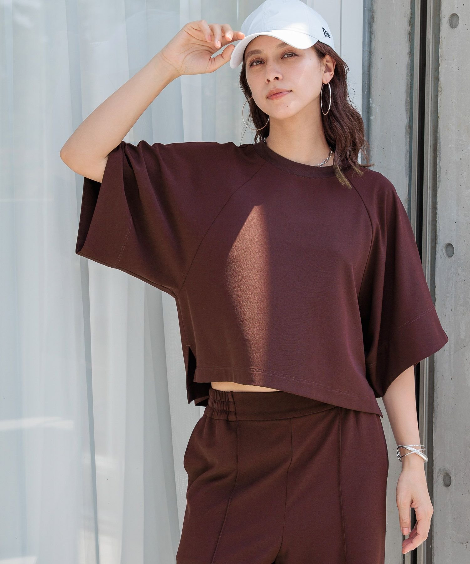 HEREIAM 【HEREIAM】イージーツイルTブラウス ベイフロー トップス カットソー・Tシャツ ネイビー【送料無料】