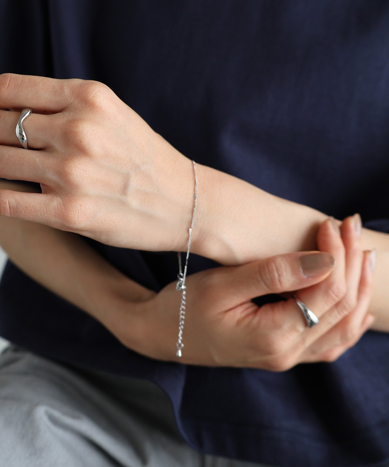 evernavy 【金属アレルギー対応】 ペタルチェーン ブレスレット evernavy エバーネイビー アンドミー アクセサリー・腕時計 ブレスレット・バングル シルバー ゴールド