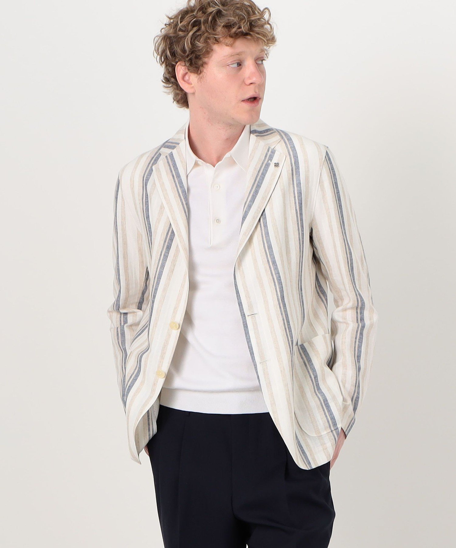 TOMORROWLAND MEN 【別注】TAGLIATORE G-LIGHT リネンレーヨン シングルブレステッド 2Bジャケット トゥモローランド ジャケット・アウター テーラードジャケット・ブレザー ベージュ【送料無料】