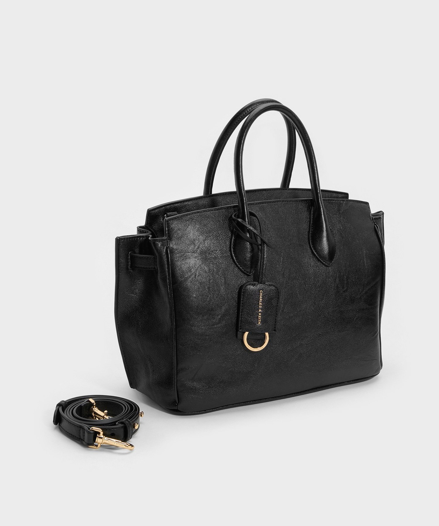 Ginevra ラージジネヴラ トートバッグ チャールズアンドキース バッグ トートバッグ ブラック