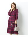 【SALE/50%OFF】any SiS S 【Riopeleコラボ】オータムチェックツイルワンピース エニィスィス ワンピース 半袖ワンピース レッド グリーン【送料無料】
