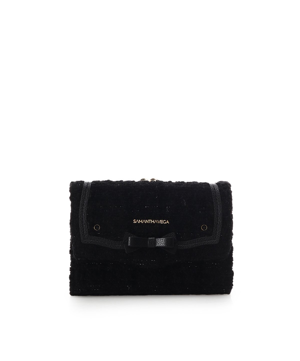 SAMANTHAVEGA ソリッドリボンツイード折財布 サマンサ ベガ 財布・ポーチ・ケース 財布 ピンク ホワイ..