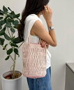 fredy emue 【The Bagmati】バイカラーメッシュ編み筒トートバッグ フレディ アンド グロスター バッグ かごバッグ ピンク ブラック【送料無...