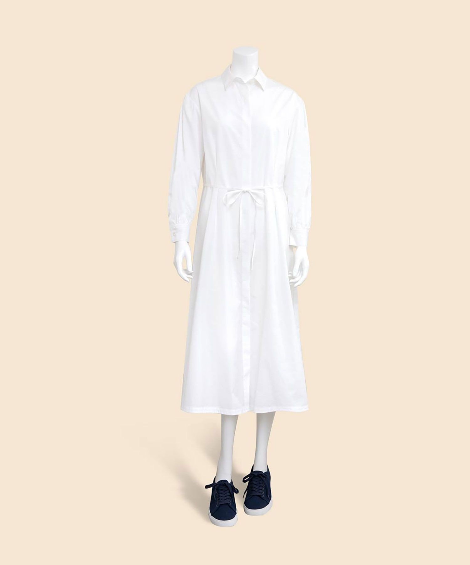 BROOKS BROTHERS コットンタイプライター ロングシャツワンピース ブルックス ブラザーズ ワンピース・ドレス シャツワンピース ホワイト【送料無料】