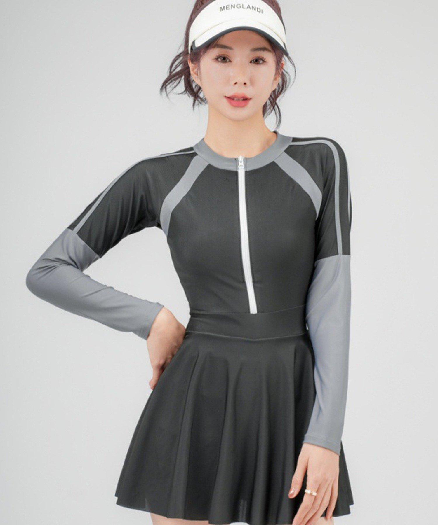 【SALE／30%OFF】MAISON BREEZE MAISON BREEZE/ロングスリーブワンピース水着 スイムウェア KNF-YI セットアップセブン 水着・スイムグッズ 水着 ブラック【送料無料】