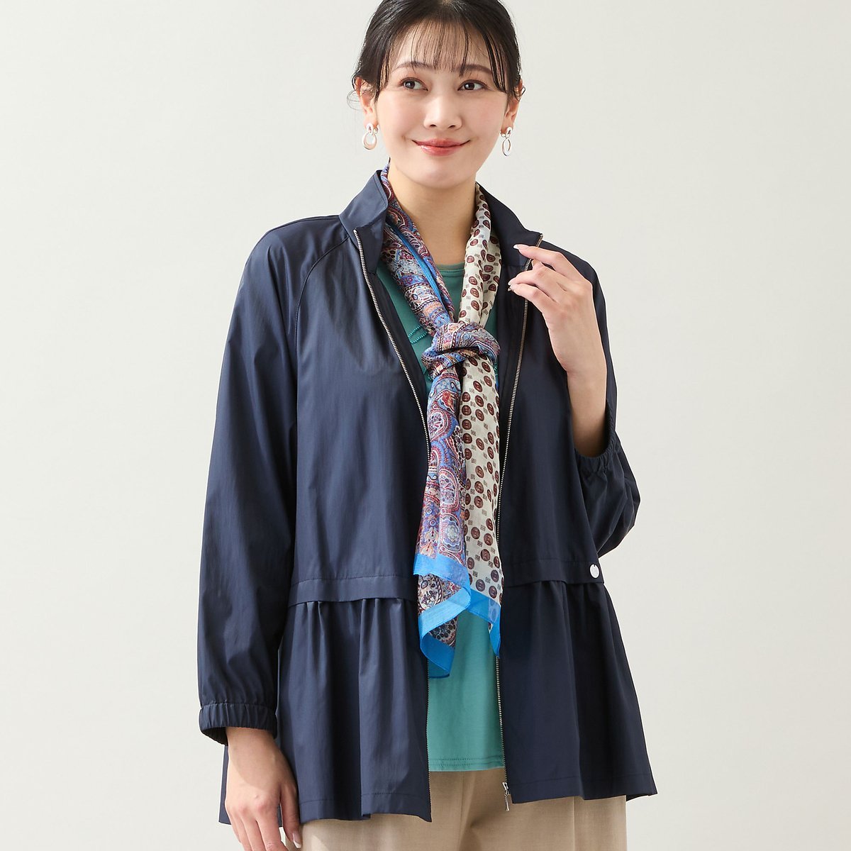 missel 【花粉対策・3Lサイズあり】ペプラムジャケット ミゼール ジャケット・アウター その他のジャケット・アウター ピンク ネイビー