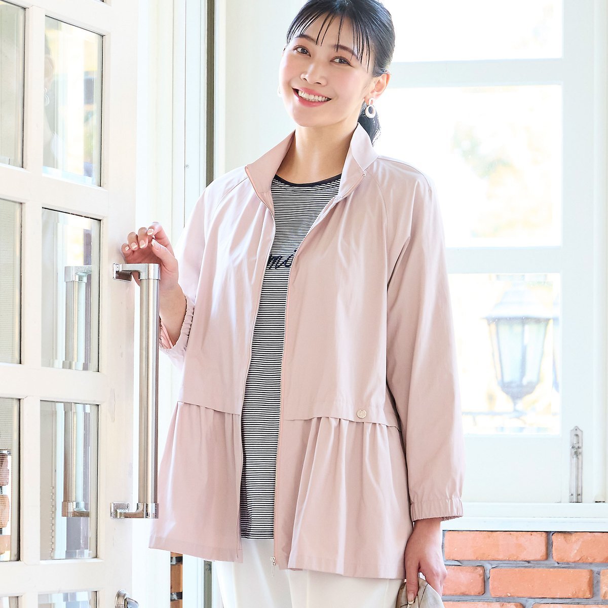 missel 【花粉対策・3Lサイズあり】ペプラムジャケット ミゼール ジャケット・アウター その他のジャケット・アウター ピンク ネイビー