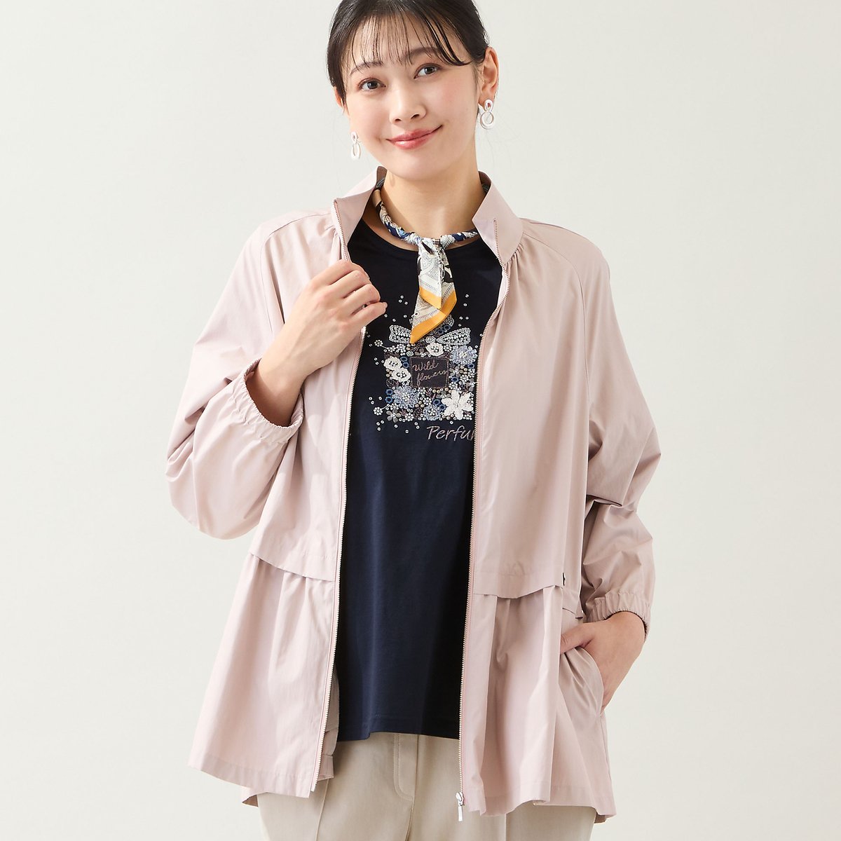 missel 【花粉対策・3Lサイズあり】ペプラムジャケット ミゼール ジャケット・アウター その他のジャケット・アウター ピンク ネイビー