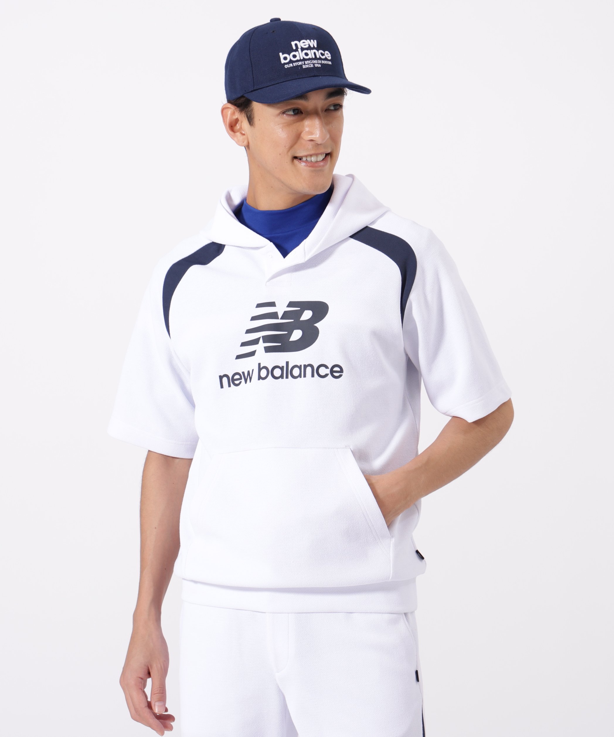 【SALE／30%OFF】New Balance Golf ハーフスリーブ スウェット プルオーバー フーディー (MENS) ニューバランスゴルフ トップス スウェット・トレーナー ホワイト グレー【送料無料】