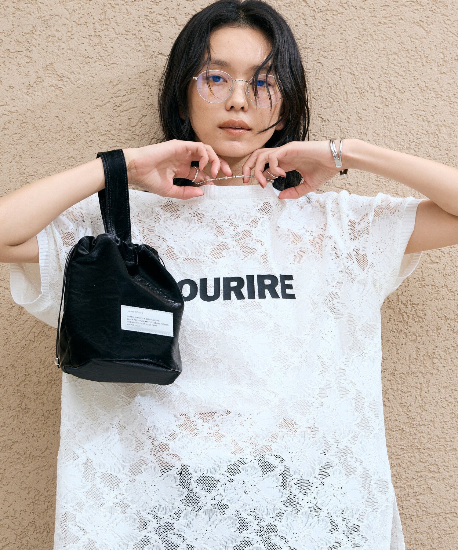 【SALE／40%OFF】DOUX ARCHIVES ロゴレースTOPS ドゥアルシーヴ トップス シャツ・ブラウス ホワイト ブラック【送料無料】