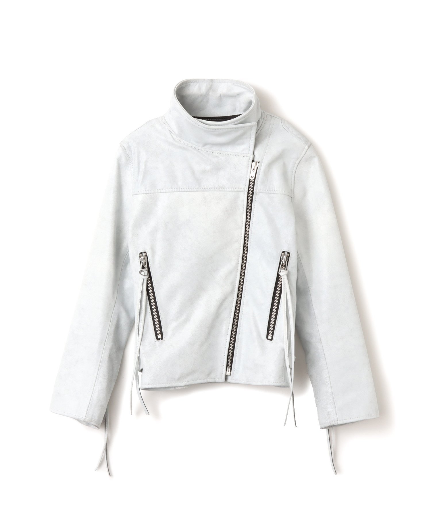 atmos pink atmos pink Distressed Leather Jacket WHITE アトモス ジャケット・アウター その他のジャケット・アウター ホワイト