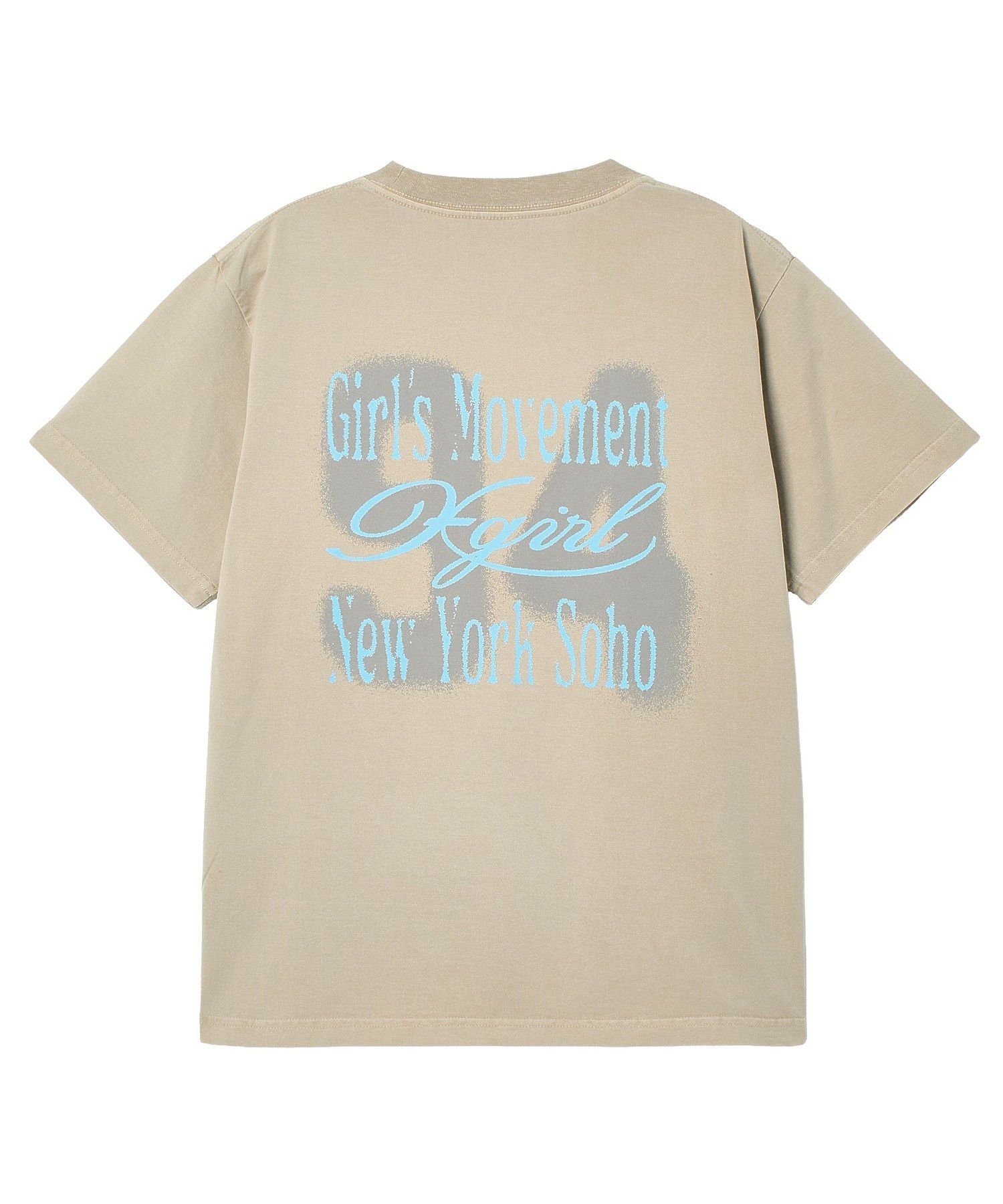 X-girl FADED LOGO AND NUMBER S/S TEE エックスガール トップス カットソー・Tシャツ ブラック グリーン ベージュ