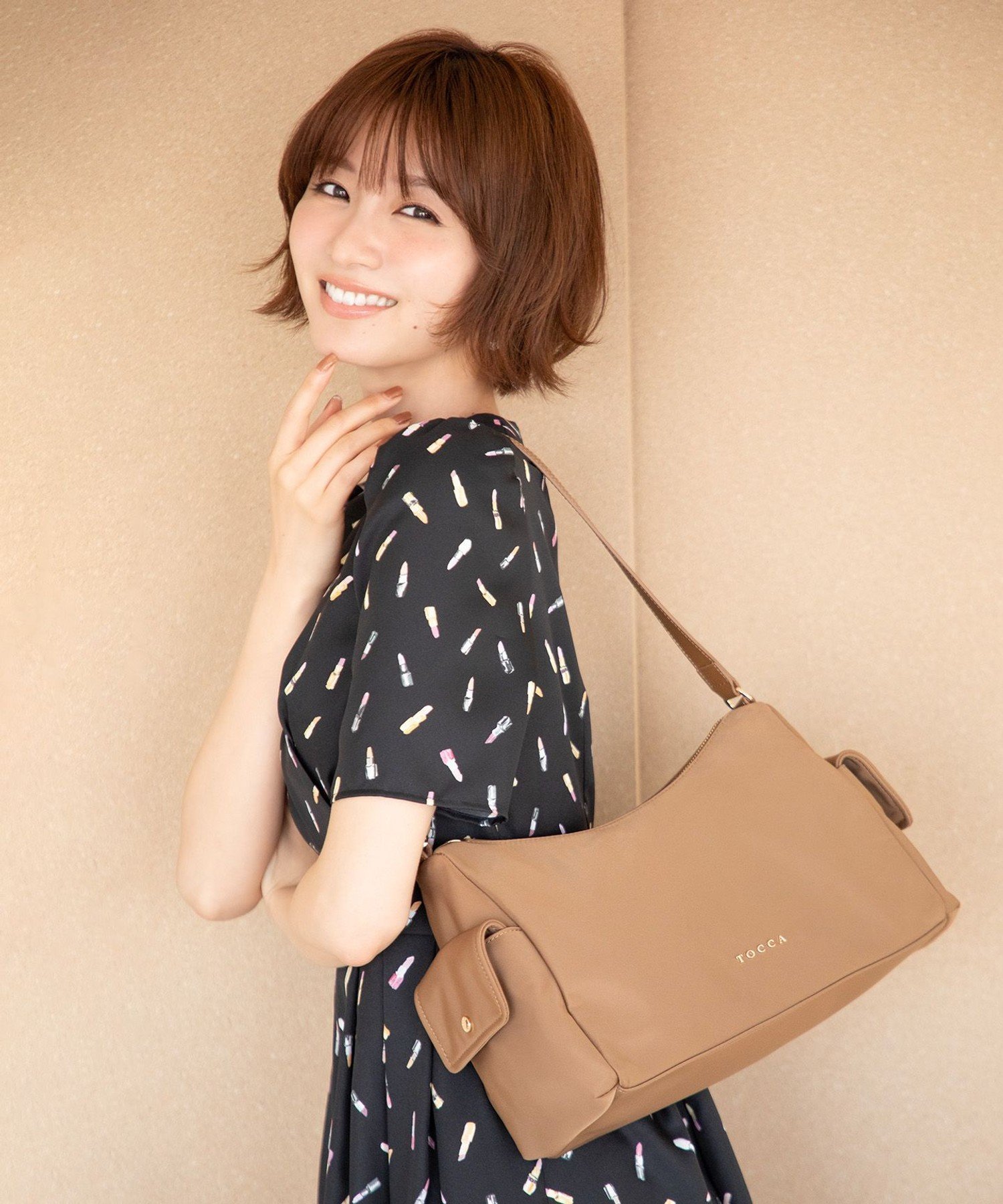TOCCA IN CREADLE NYLON BAG ワンショルダーバッグ 【古畑星夏さん着用】 トッカ バッグ ショルダーバッグ ブラウン ブラック グレー【送料無料】