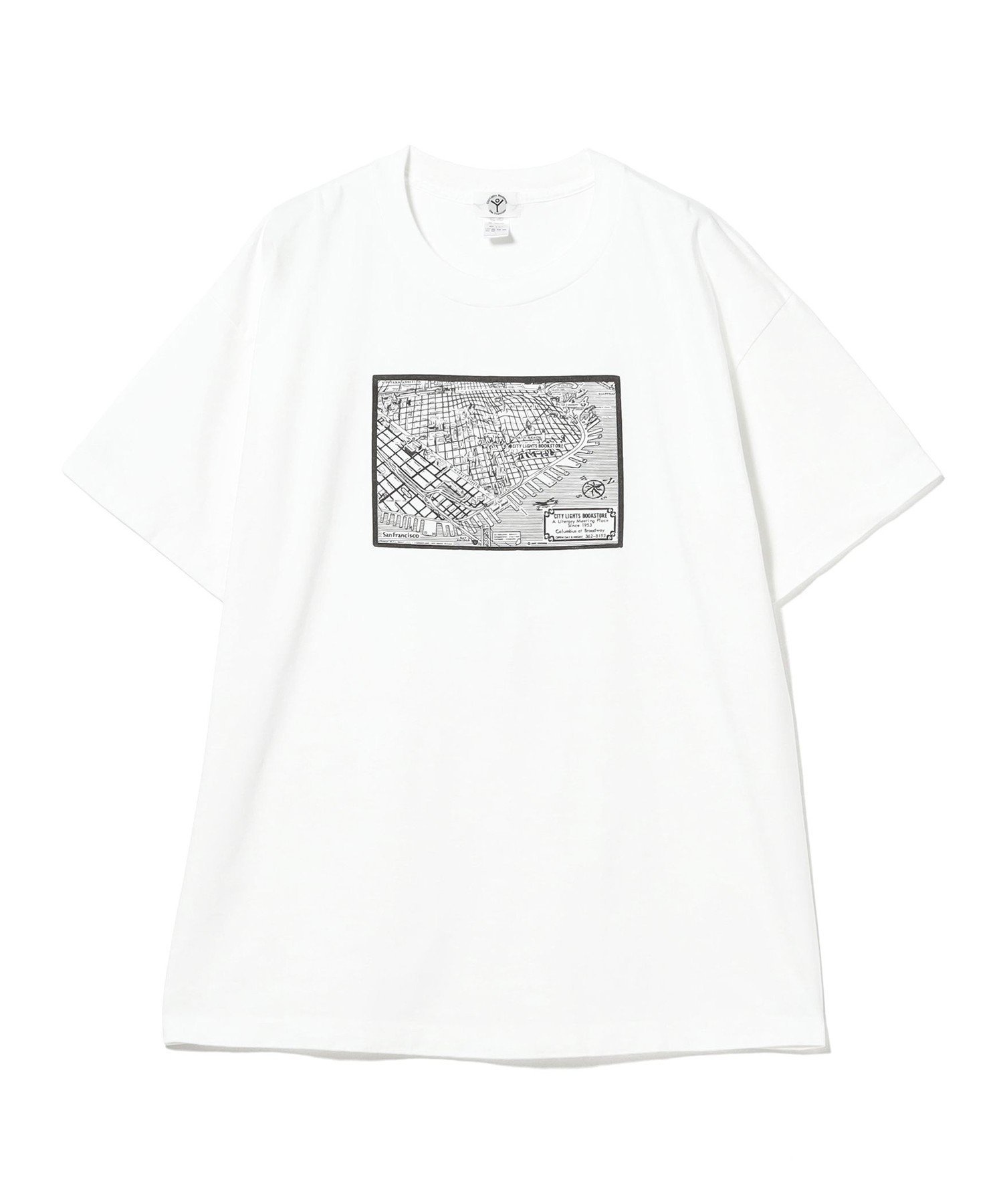 【別注】City Lights Bookstore / 74s Post Card T ビームス ウイメン トップス カットソー・Tシャツ ホワイト