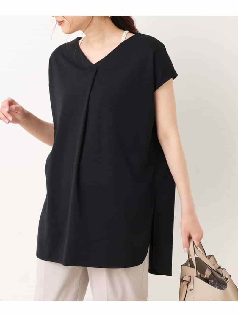 【SALE／50%OFF】a.v.v シルケットチュニックカットソー アー・ヴェ・ヴェ トップス カットソー・Tシャツ ブラック グレーのサムネイル