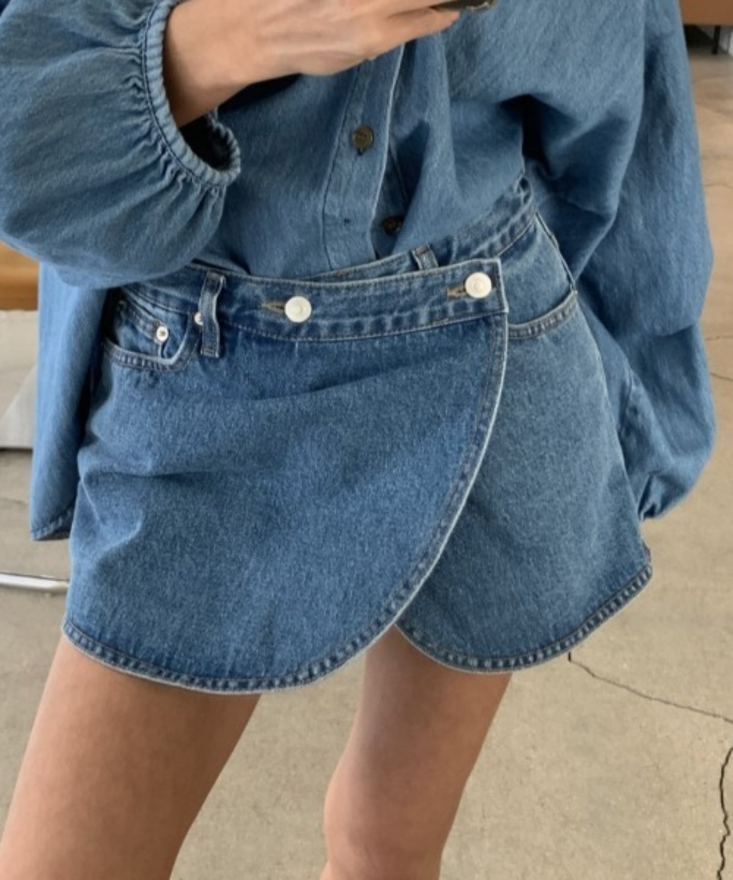 【SALE/72%OFF】Mela デニムスコートPT イチキュウキュウサン パンツ ジーンズ・デニムパンツ ブルー