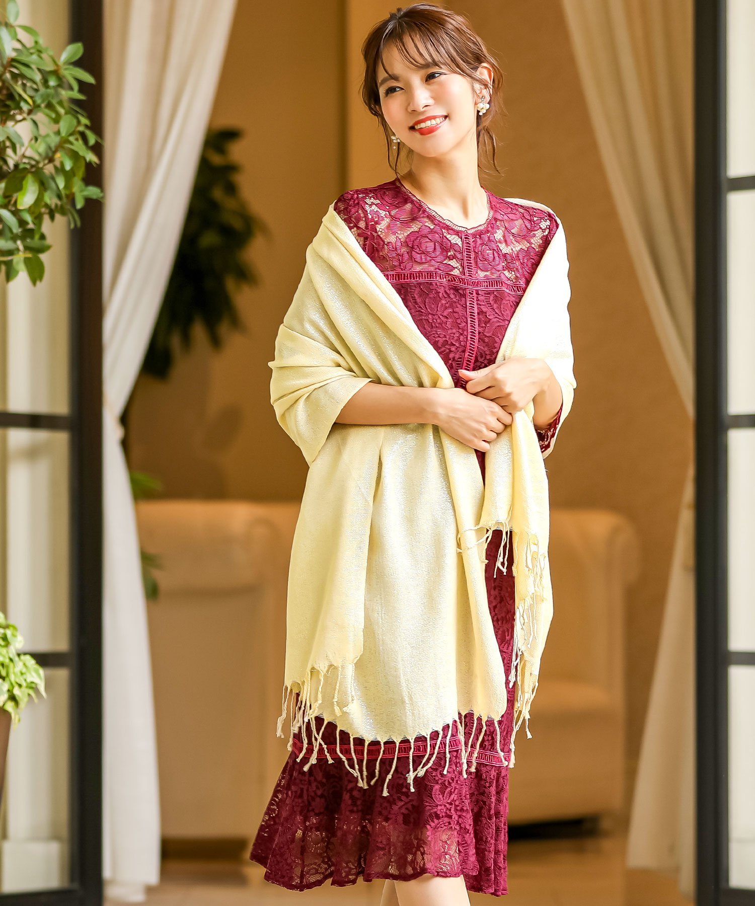 FashionLetter ラメショール 結婚式ストール パーティーストール ビーフラット ファッション雑貨 マフラー・ストール・ネックウォーマー ホワイト ブラック パープル ゴールド ベージュ ピンク シルバー