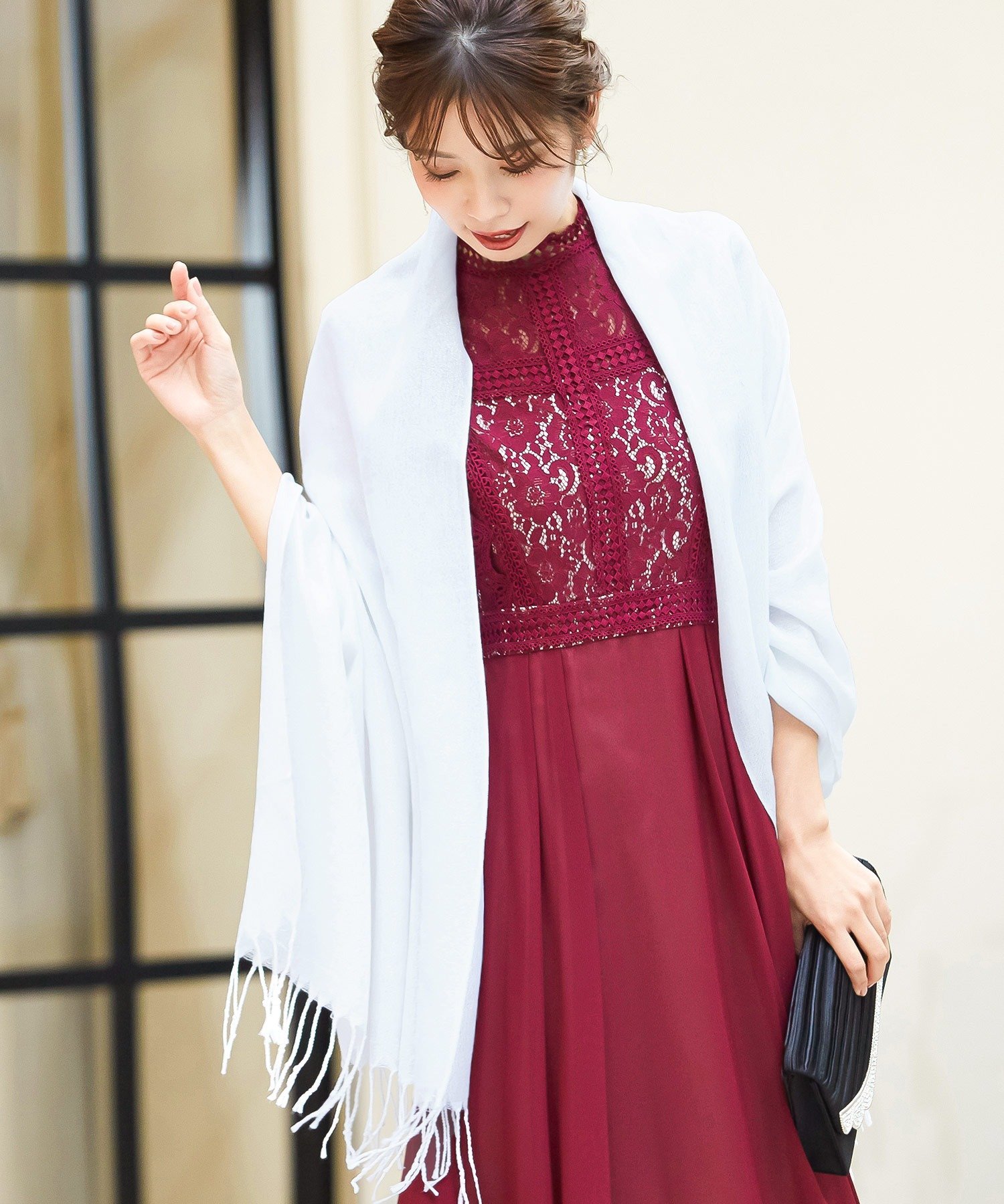 FashionLetter ラメショール 結婚式ストール パーティーストール ビーフラット ファッション雑貨 マフラー・ストール・ネックウォーマー ホワイト ブラック パープル ゴールド ベージュ ピンク シルバー