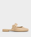 【SALE/30%OFF】CHARLES & KEITH オーバルバックル フラットミュール チャールズアンドキース シューズ・靴 ミュール ベージュ ブルー【...