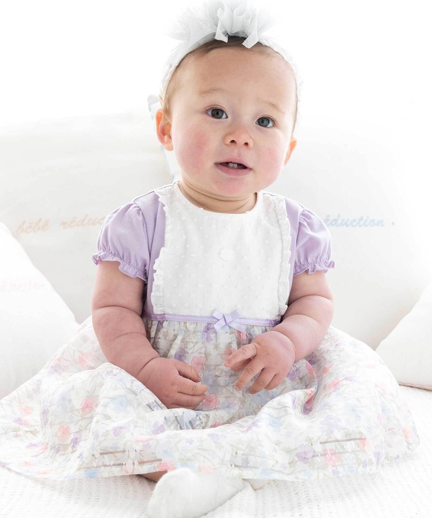 【SALE／50%OFF】fillot de bebe reduction オーガンジー花柄プリントワンピース(7...