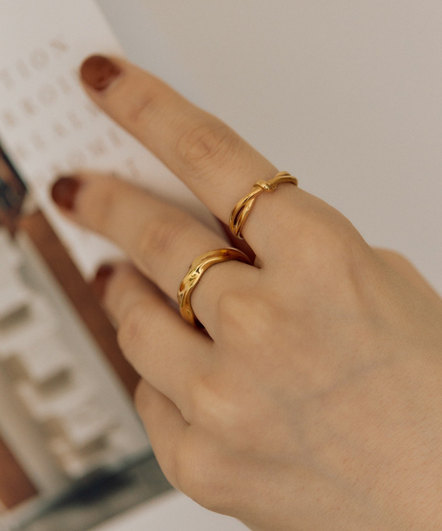 ear PAPILLONNER 《金属アレルギー対応/ステンレス》ナミナミ×ノットリング イア パピヨネ アクセサリー・腕時計 リング・指輪 ゴールド シルバー【送料無料】のサムネイル