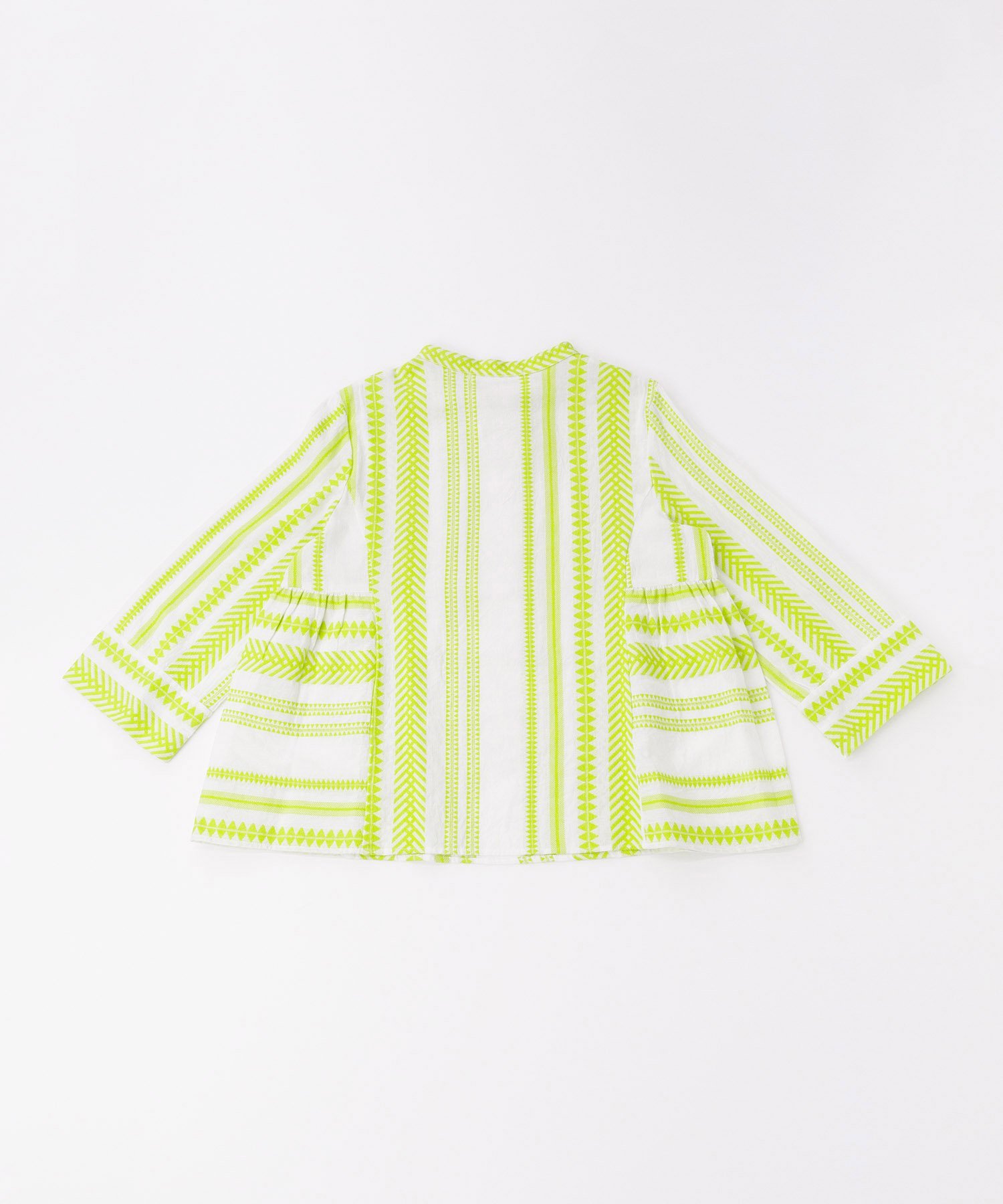 TABASA 【SALE】インドエスニックジャガードブラウス タバサ トップス シャツ・ブラウス ブルー グリーン