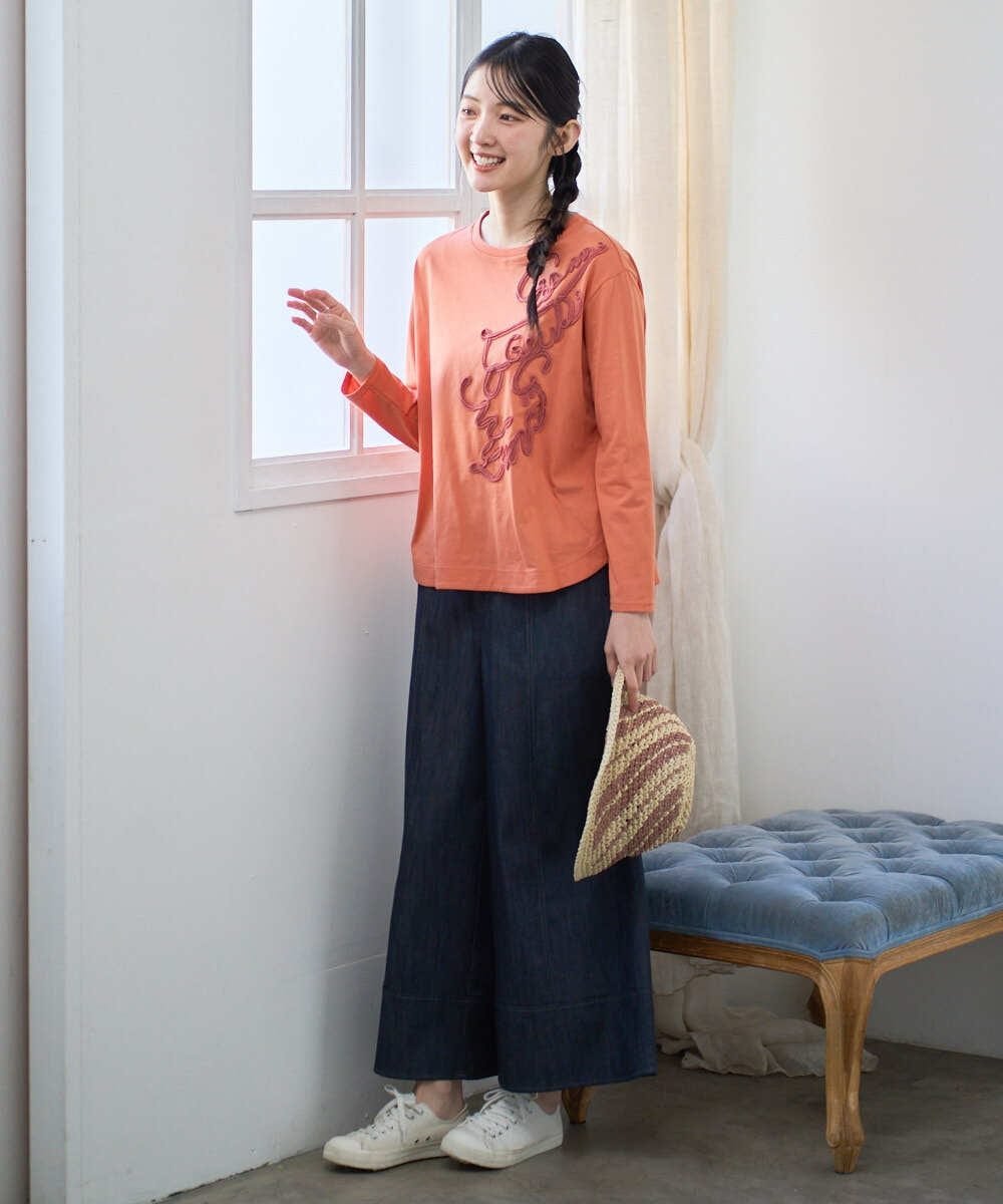 [洗える]スラブシャンブレーデニムパンツ ジャンニロジュディーチェ パンツ その他のパンツ ネイビー
