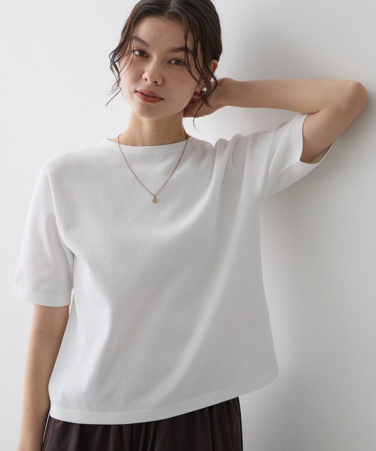 【SALE／28%OFF】Dessin ドライタッチ カノコニット デッサン トップス ニット レッド ネイビー ホワイト【送料無料】
