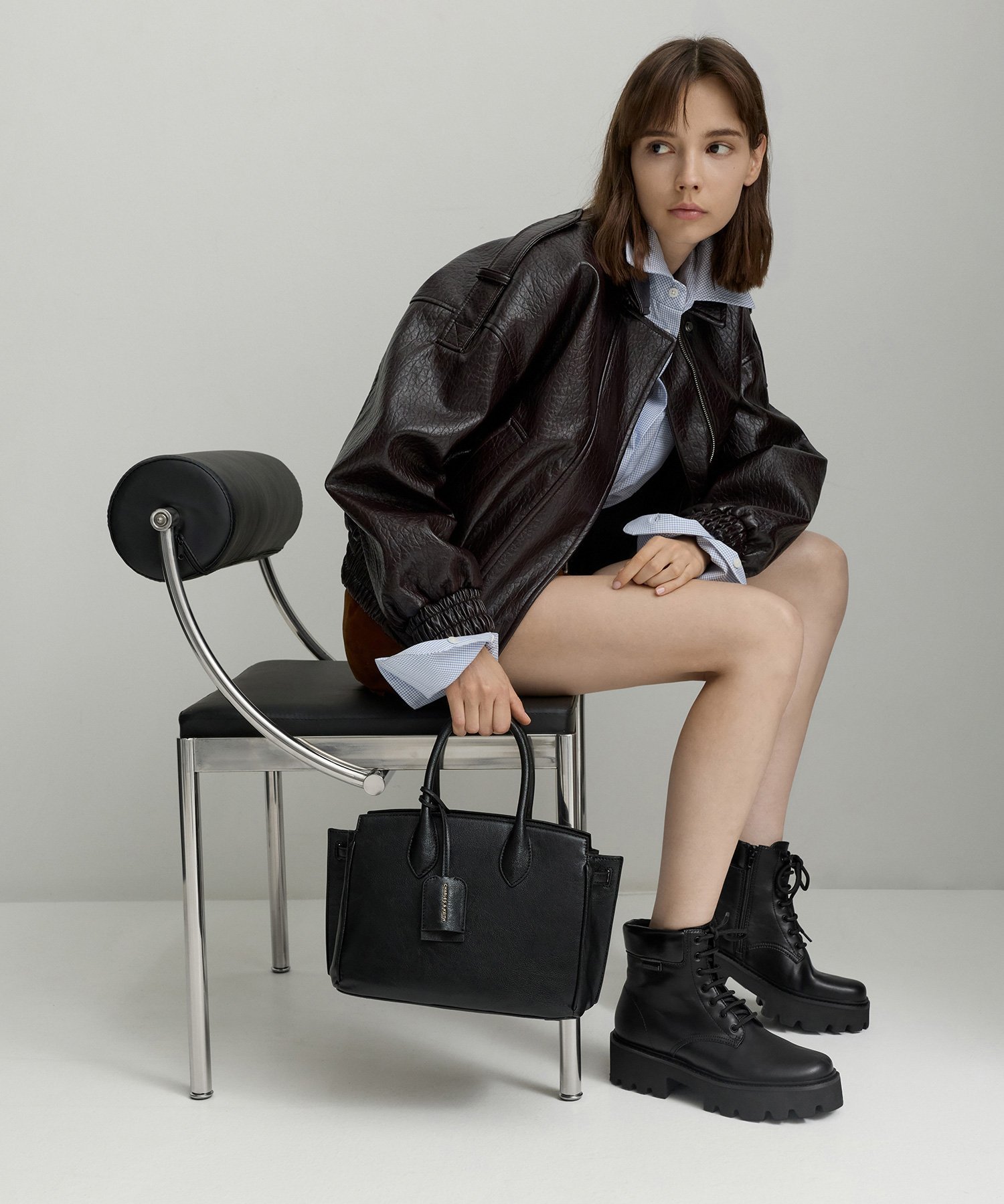 Ginevra ジネヴラ トートバッグ チャールズアンドキース バッグ トートバッグ ブラック