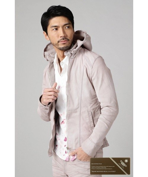 Leather Jacket - 【SALE／50%OFF】TORNADO MART TORNADO MART∴フローヴィンテージスタンドフーディブルゾン トルネードマート ジャケット・アウター ブルゾン・ジャンパー ピンク ブルー【送料無料】