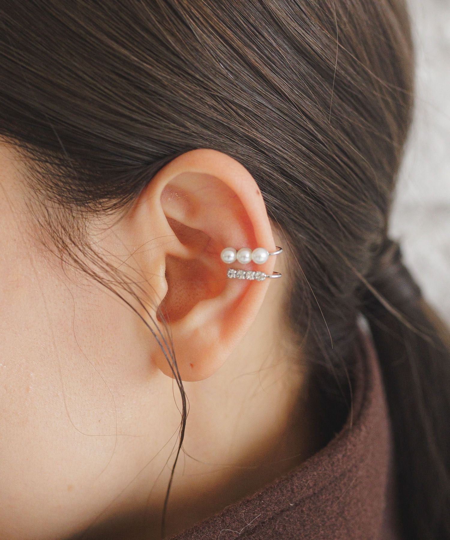 LAKOLE パールアレンジイヤーカフ2 ラコレ アクセサリー・腕時計 イヤリング・イヤーカフ ゴールド シルバー