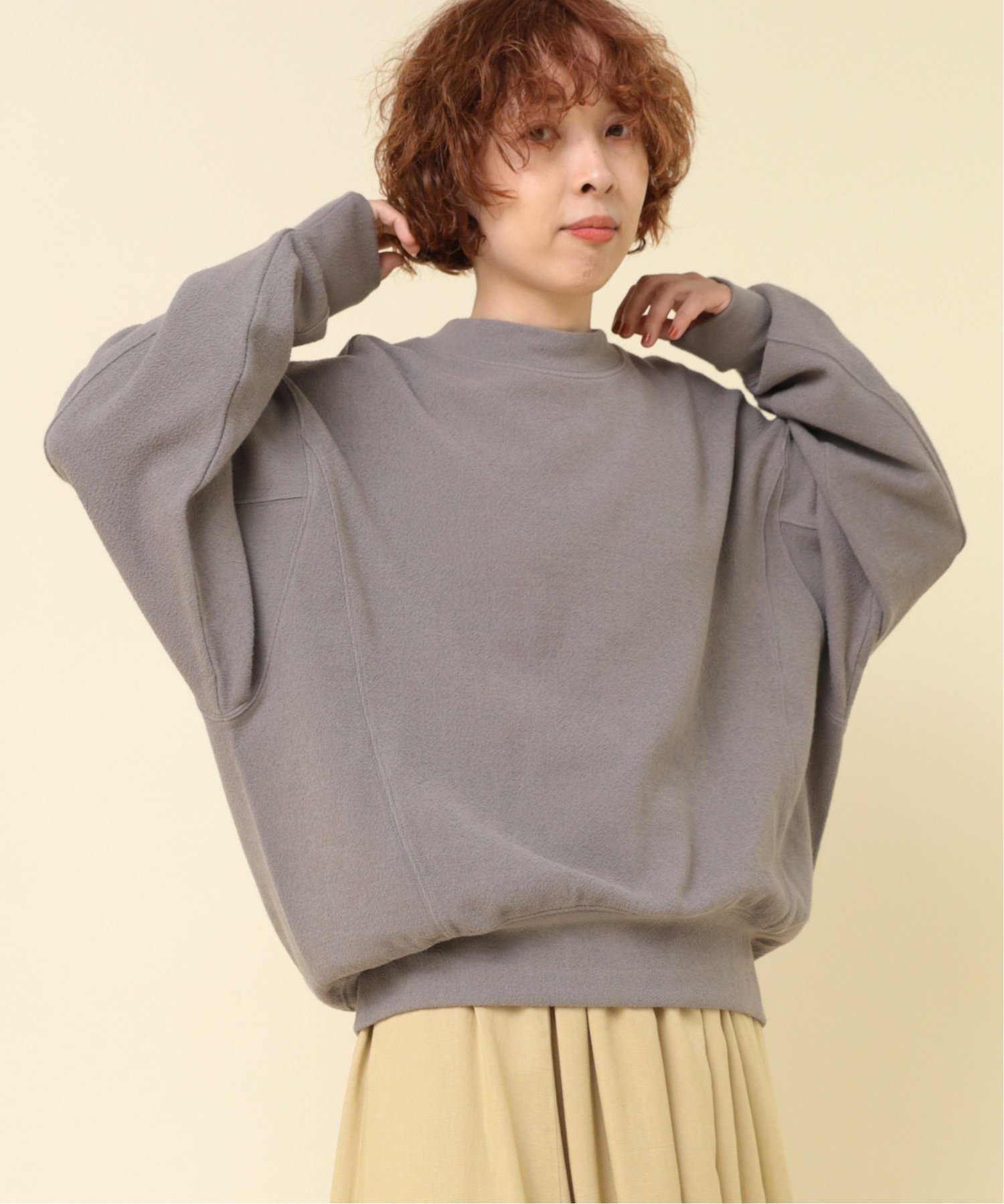 RNA-N M2329 ブークレ風インレイプルオーバー アールエヌエーエヌ トップス カットソー・Tシャツ ホワイト グレー ブラウン