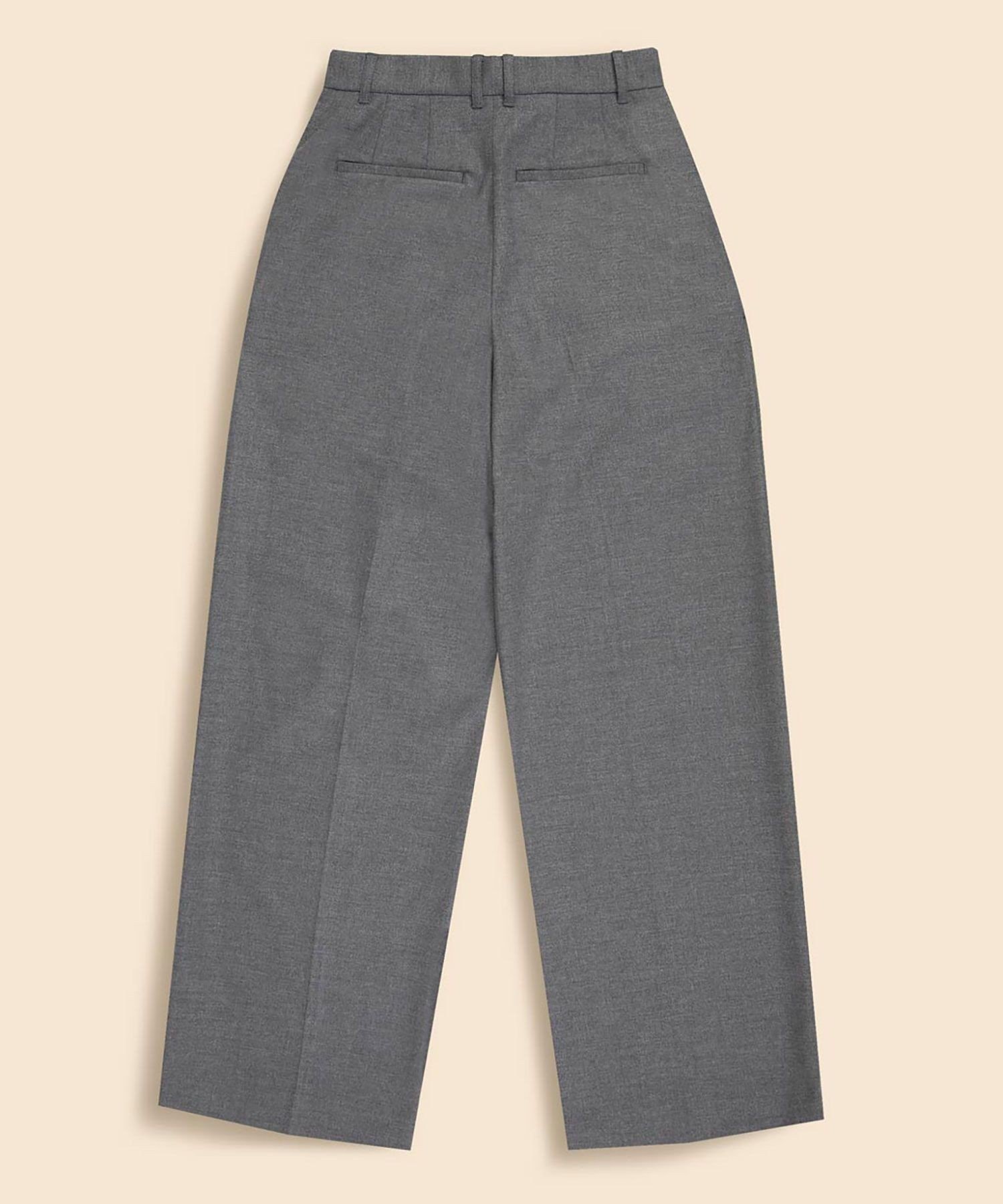 ポリエステルブレンド プリーテッド ワイドレッグパンツ ブルックス ブラザーズ パンツ その他のパンツ グレー