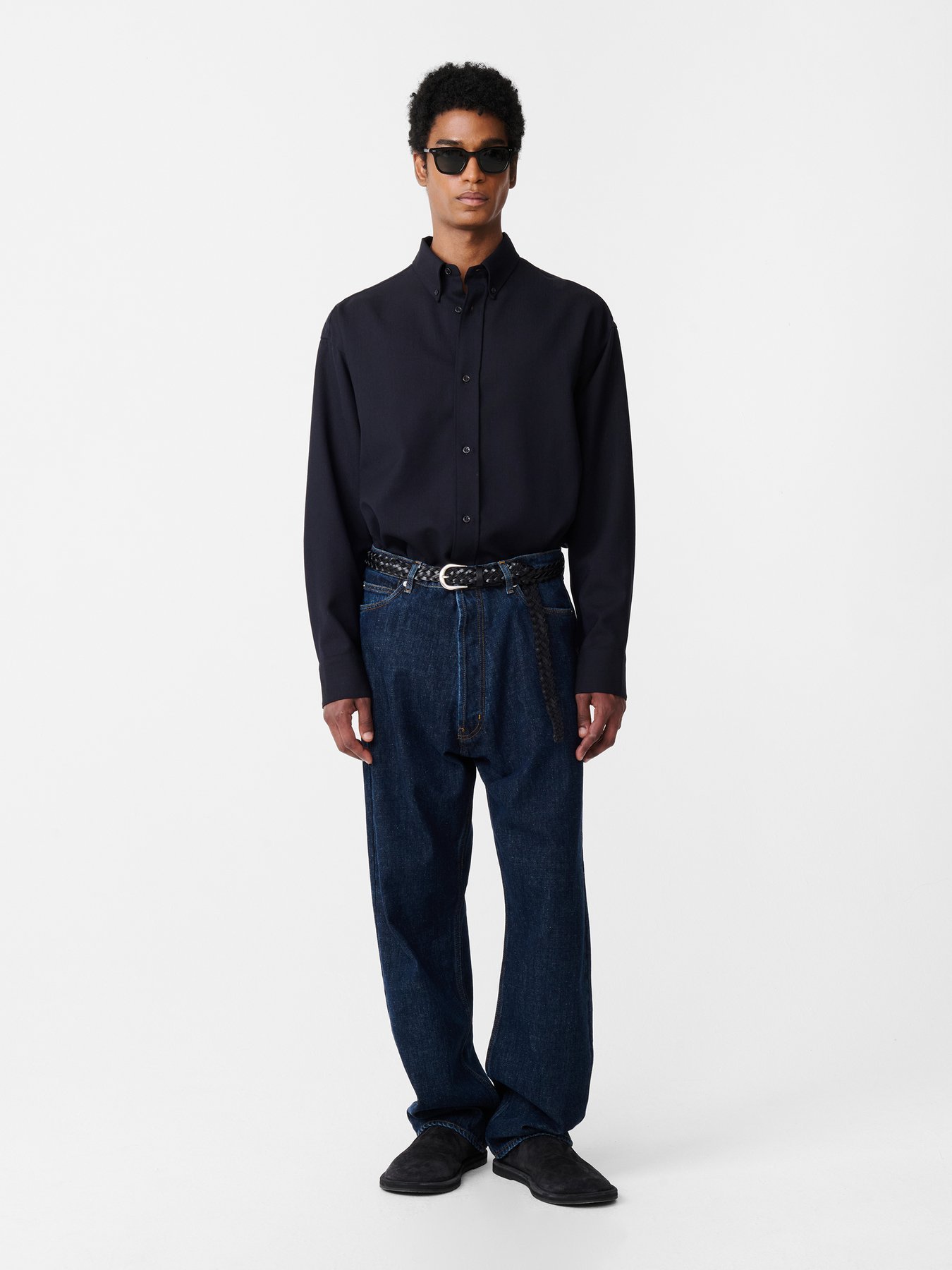 STUDIO NICHOLSON MARYLEBONE DENIM PANT スタジオニコルソン パンツ ジーンズ・デニムパンツ ネイビー ブラック【送料無料】