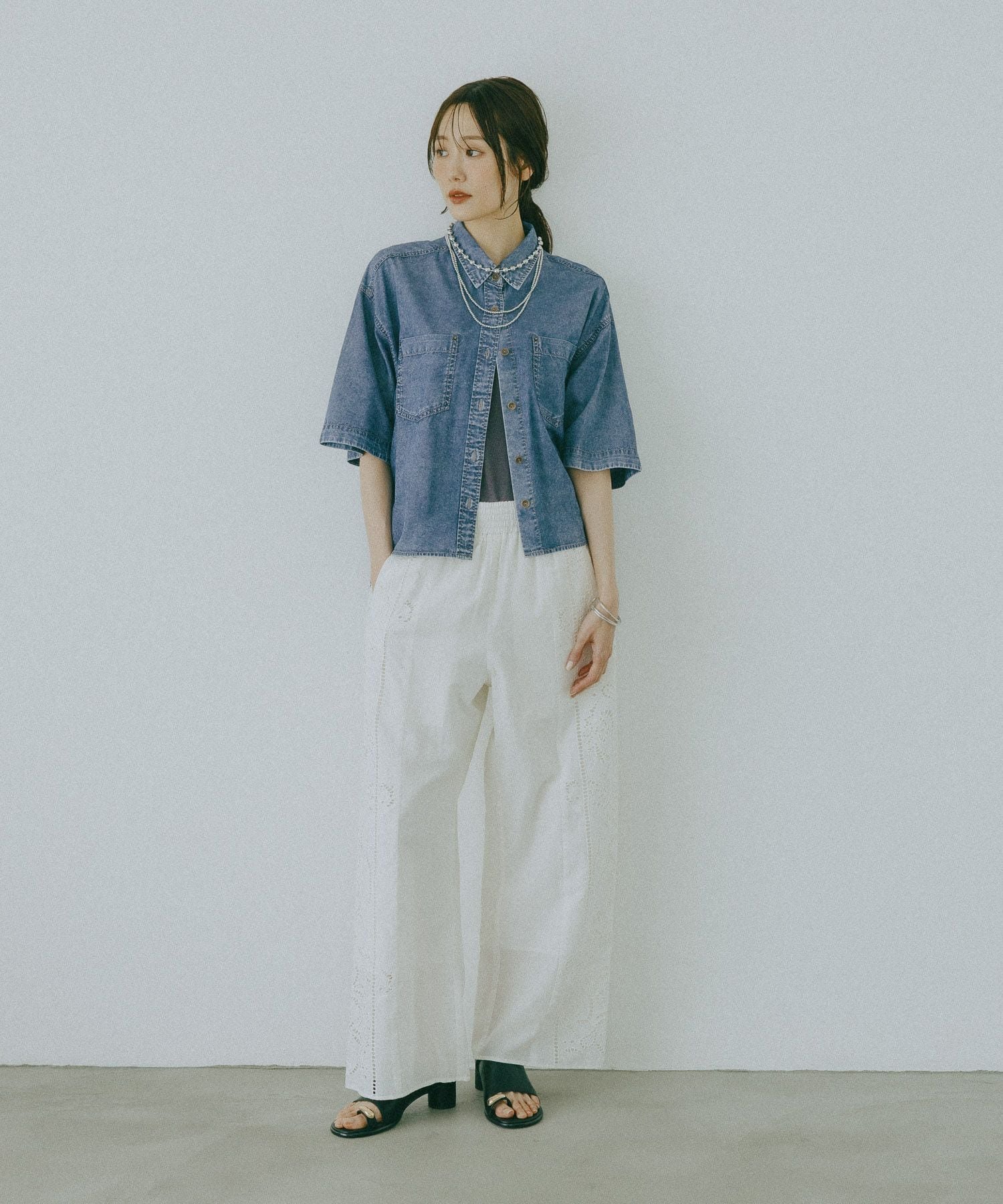 【SALE／44%OFF】GLOBAL WORK meets India/レースパンツ/625307 グローバルワーク パンツ その他のパンツ ホワイト ブラック【送料無料】 stylife-15610328 Rakuten Fashion サンプル画像3