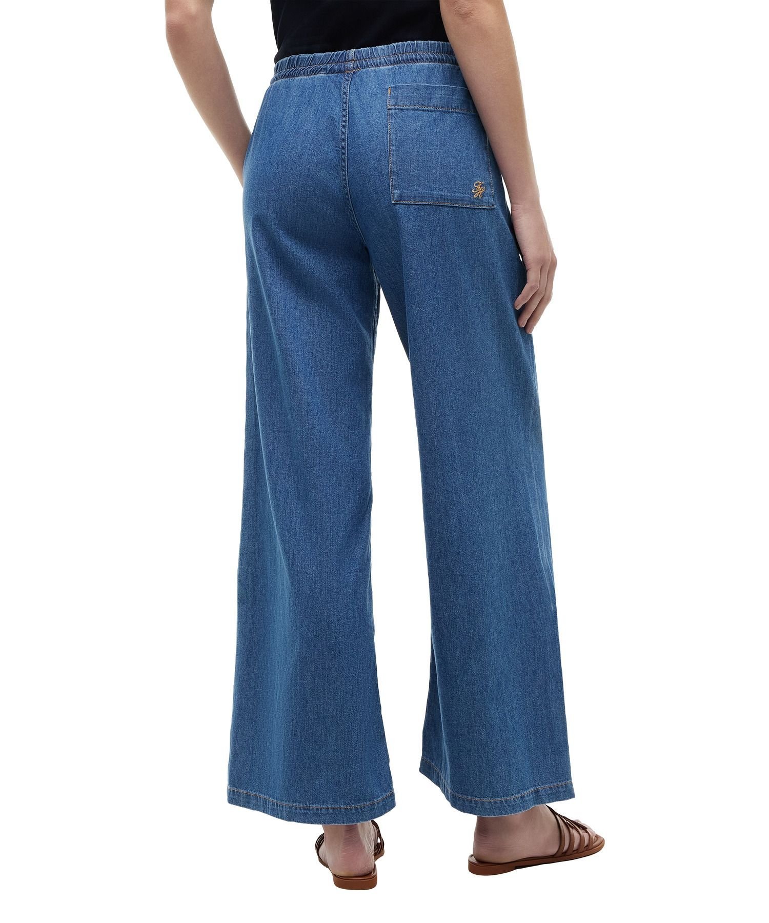 【公式】エラスティックウエストワイドレッグパンツ 26SS トミーヒルフィガー パンツ ジーンズ・デニムパンツ ブルー