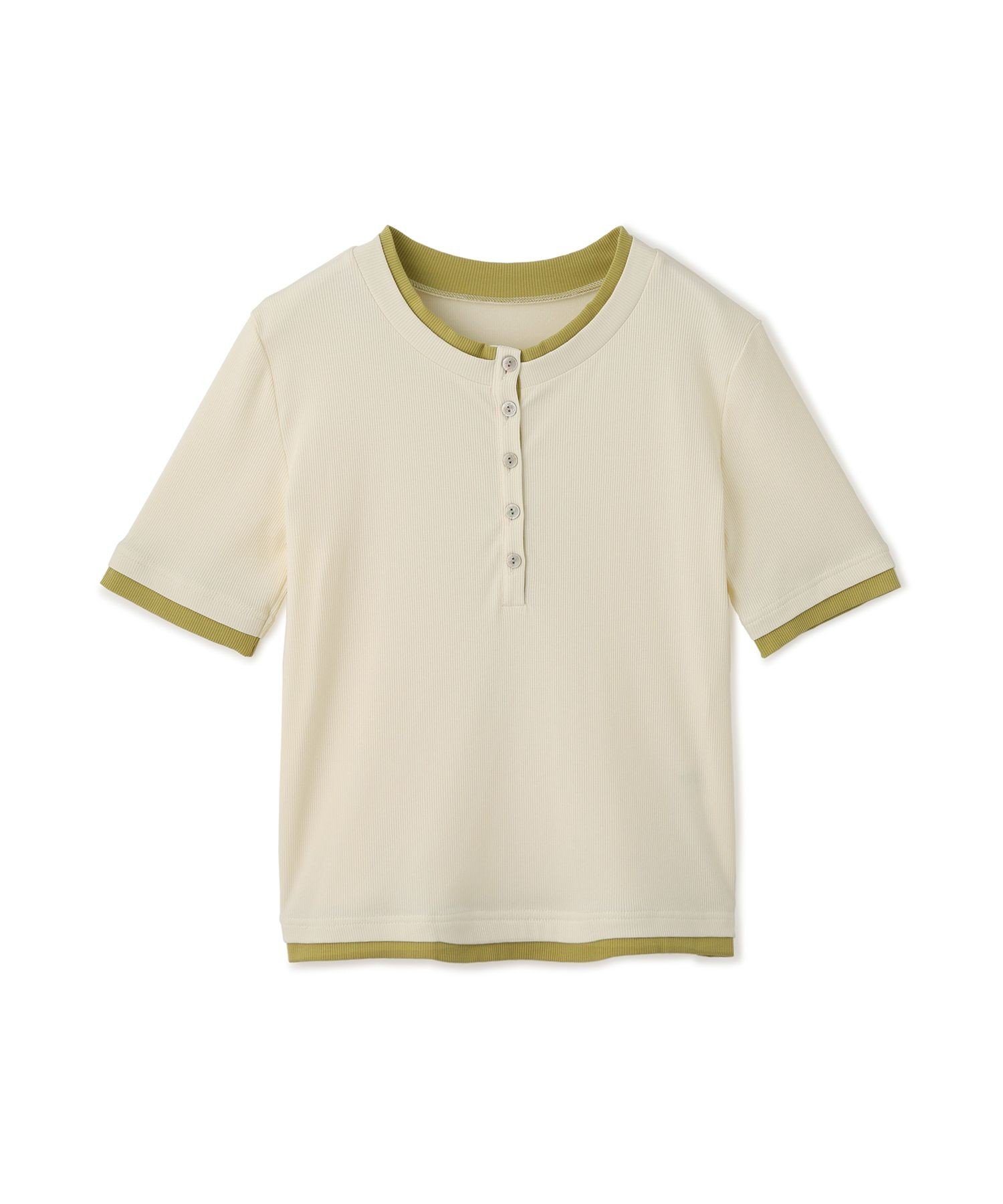 JAYRO テレコバイカラーヘンリープルオーバー ジャイロ トップス カットソー・Tシャツ ブラック ブラウン ベージュ グレー