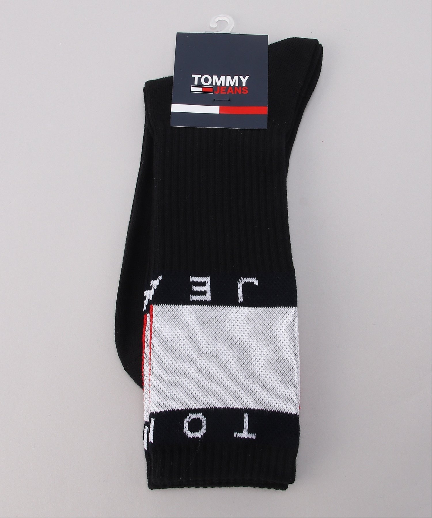 TOMMY JEANS (M)TOMMY HILFIGER(トミーヒルフィガー) TJ BIG FLAG SOCKS トミーヒルフィガー 靴下・レッグウェア 靴下 ブラック ホワイト