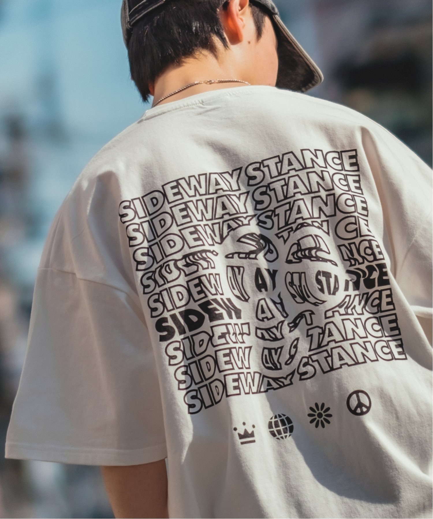 【SALE／37%OFF】SIDEWAY STANCE SIDEWAY STANCE サイドウェイスタンス typo タイポ モノグラム プリント 半袖Tシャツ インプローブス トップス カットソー・Tシャツ パープル ホワイト ブラック