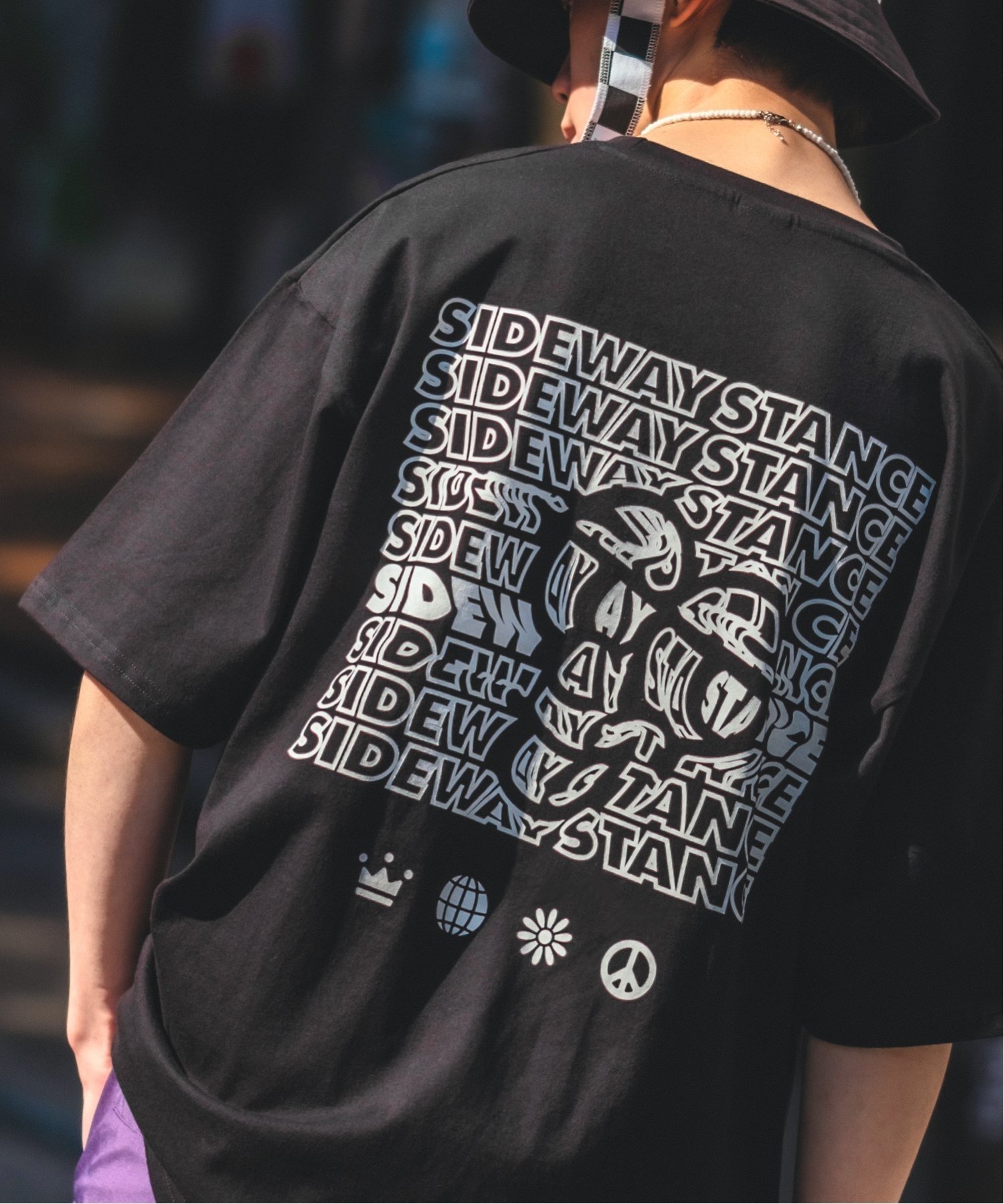 【SALE／37%OFF】SIDEWAY STANCE SIDEWAY STANCE サイドウェイスタンス typo タイポ モノグラム プリント 半袖Tシャツ インプローブス トップス カットソー・Tシャツ パープル ホワイト ブラック