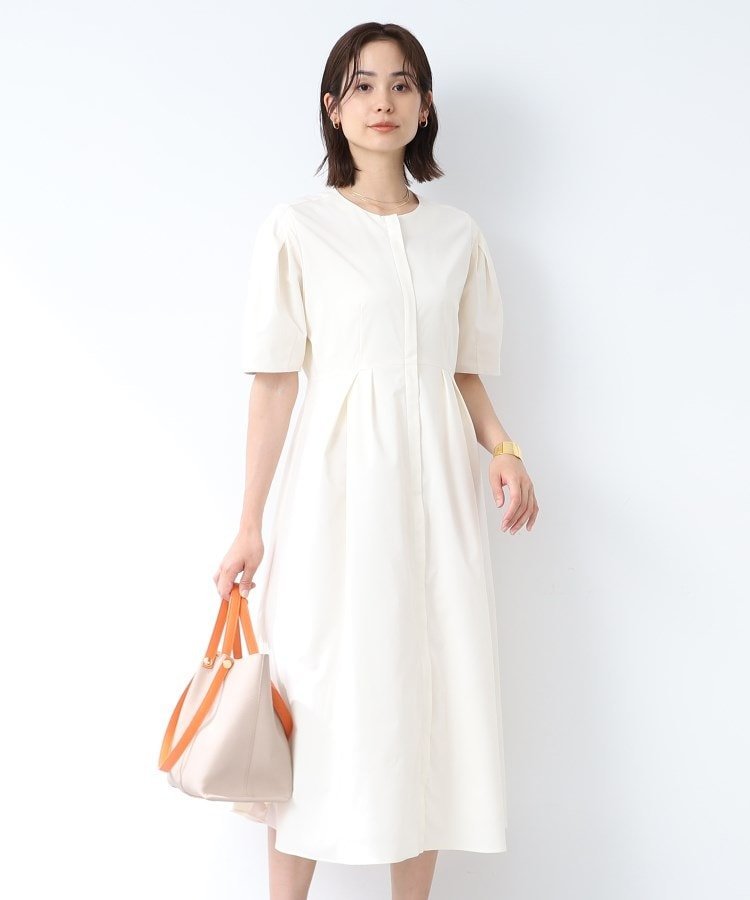 インディヴィ 【SALE／60%OFF】INDIVI 【羽織りとしても!/洗える】2WAYタックワンピース インディヴィ ワンピース・ドレス その他のワンピース・ドレス ホワイト ブラック ブルー ベージュ【送料無料】