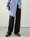 【SALE/36%OFF】La-gemme フロントタック ワイドパンツ ラジュール パンツ スラックス・ドレスパンツ ブラック ベージュ グレー グリーン