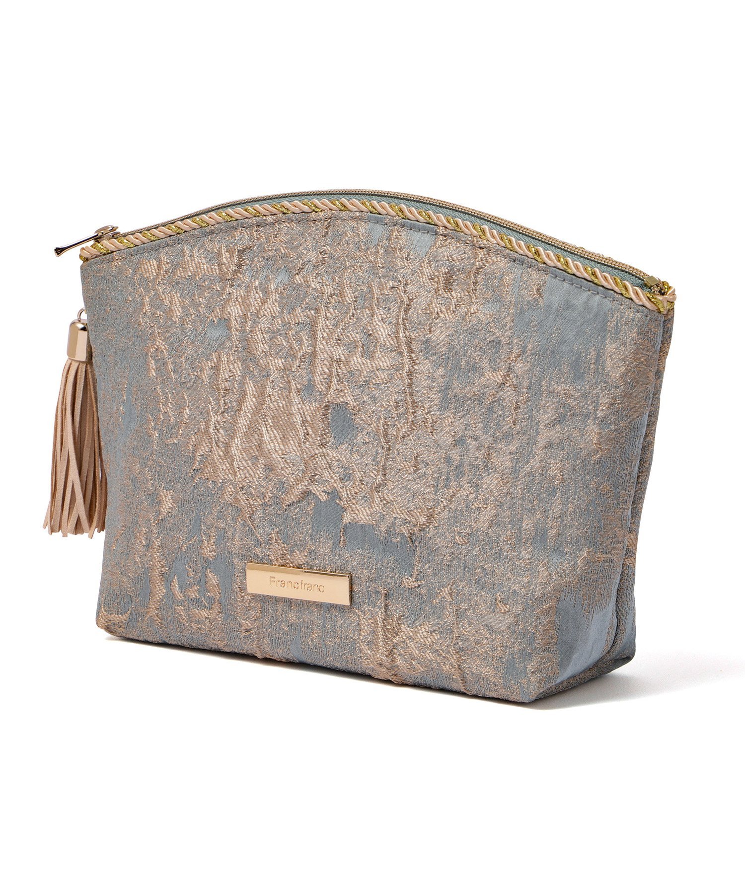 Francfranc ゴールドマチエール ポーチ L ブルー フランフラン 財布・ポーチ・ケース ポーチ ブルー