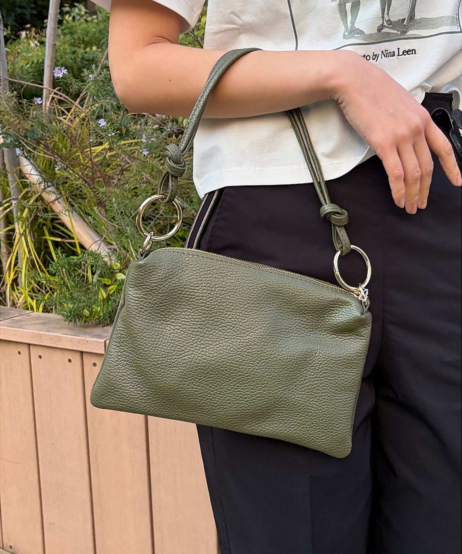 Rouge vif la cle 【AULENTTI/オウレンティ】2wayポシェットミニバッグ/ハンドバッグ/シ ルージュ・ヴィフ ラクレ バッグ ショルダーバッグ グリーン【送料無料】